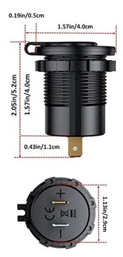 РАЗЪЕМ USB QC 3.0 ВОЛЬТМЕТР PLASTIC TOUCH C