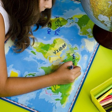 КАРТА МИРА для детей, настольный блокнот на 2 СТРАНИЦЫ