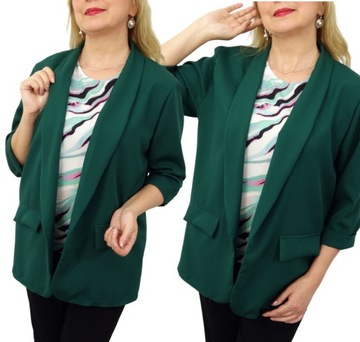 Lekka Marynarka Damska Narzutka Elegancka Duże Rozmiary 46 3XL