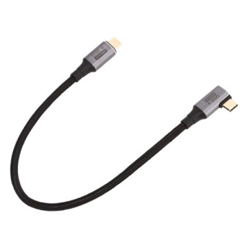 УГОЛ 90° КАБЕЛЬ USB 4.0 TYPE-C 40 ГБ/С ВИДЕО + ЗВУК 0,3 М
