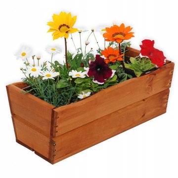 SKRZYNKA BALKONOWA NA KWIATY OGRÓD DREWNIANA 44 CM