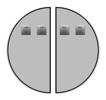 ЗЕРКАЛО ПОЛУЛУННИК ПОЛУКРУГ ПОЛУКРУГ 100x50 УЗКАЯ АЛЮМИНИЕВАЯ РАМА ЛОФТ