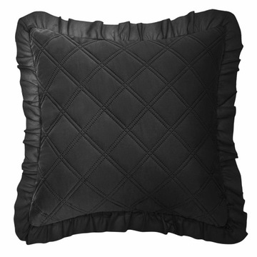 CZARNA POSZEWKA NA PODUSZKĘ Z FALBANKĄ RUFFY