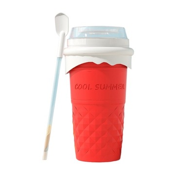 500ML Slushie Maker Cup with Spoon Straw DIY Homemade Milk