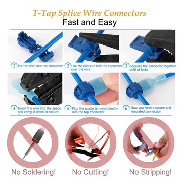 Т-образные кабельные соединители Самоснимающийся замок Quick Male Quick 120 шт.