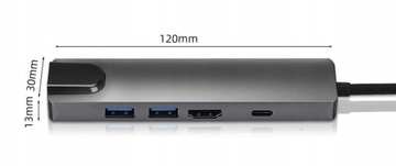 АДАПТЕР 5 в 1 USB-C Thunderbolt 3 HDMI 4K MacBook M1
