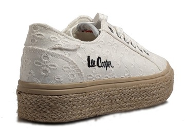 Oryginalne espadryle tenisówki trampki damskie Lee Cooper białe 39