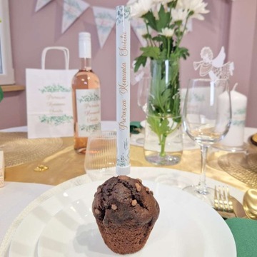 Торт-фонтан БЕЛЫЙ Первое Святое Причастие IHS эвкалипт 18 см