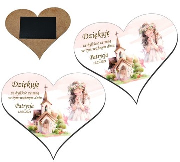Podziękowania dla gości na Komunię MAGNES Personalizowany Prezent Upominek
