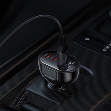 МОЩНОЕ БЫСТРОЕ АВТОМОБИЛЬНОЕ ЗАРЯДНОЕ УСТРОЙСТВО MCDODO С 3XUSB USB-C, 128 Вт, LED