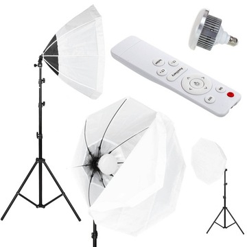 Zestaw 2 softbox sferyczny MOCNA ŻARÓWKA 2x85W LED