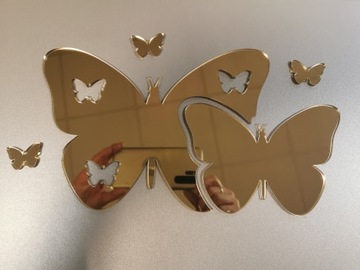 3D зеркало из оргстекла HEART BUTTERFLY FREE