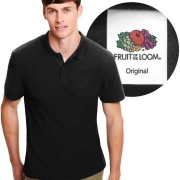 KOSZULKA Polo ORIGINAL Fruit of The Loom black 3XL