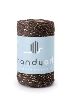 Sznurek do makramy bawełniany gold choco 2mm 60m