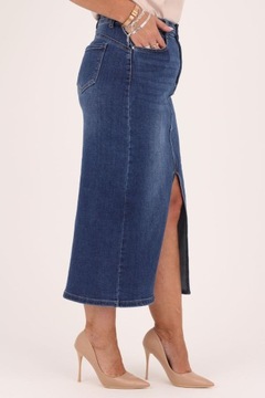 ДЖИНСОВАЯ ЮБКА С РАЗРЕЗЬЮ, МОДНАЯ, БОЛЬШИХ РАЗМЕРОВ ЗА КОЛЕНОМ, ЭЛЕГАНТНАЯ