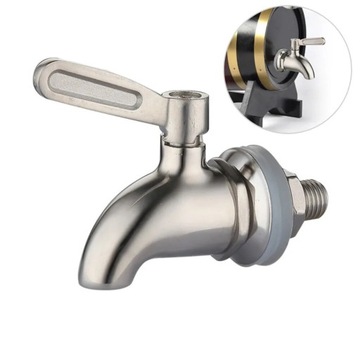 KRANIK KRAN Nierdzewny STALOWY inox + USZCZELKI DO SŁOJA SŁOIKA do BECZKI