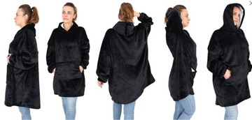 Ciepła Bluza Oversize XXL Koc Włochacz Futrzak 2w1