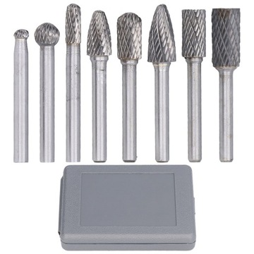 8 sztuk/zestaw Double Cut Rotate Burrs YG8 Alloy