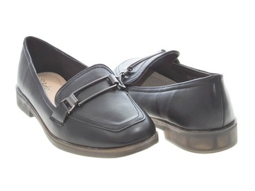 DAMSKIE MOKASYNY EKO SKÓRA GE09-1 Black r.38