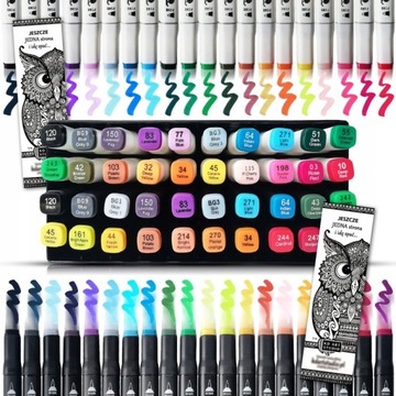 АЛКОГОЛЬНЫЕ МАРКЕРЫ 40 ШТ. ДВУСТОРОННИЕ КОПИСНИЦЫ, МАРКЕРЫ, РУЧКИ + ЧЕХОЛ