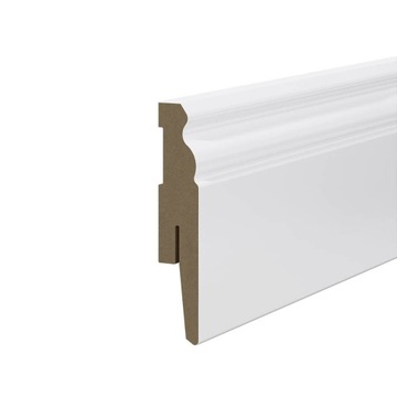 Listwy przypodłogowe MDF MP biała ryflowana 10cm