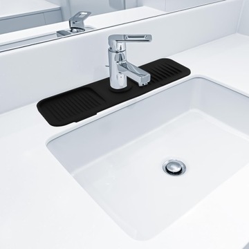СИЛИКОНОВЫЙ КОВрик ДЛЯ РАКОВИНЫ, СЛИВНИК ПОД ЛЕНТУ, ЧЕРНЫЙ ЗАЩИТНЫЙ КОВРИК ДЛЯ КУХНИ
