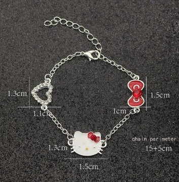 Bransoletka Hello Kitty czerwony Kotek Cute