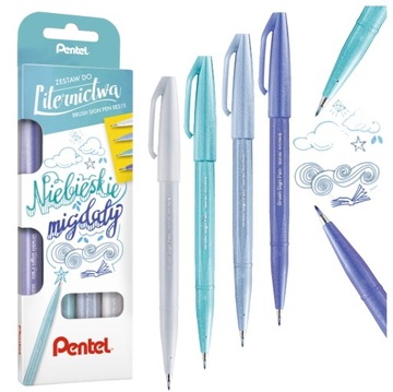 Zestaw pisak pędzelkowy Pentel Brush Sign Pen blue