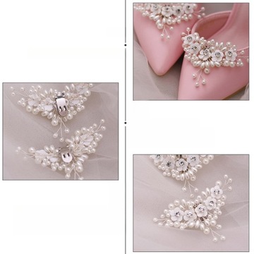 2 SZTUKI ŚLUBNE KLIPSY DO BUTÓW NA WYSOKIM OBCAsie KLIPS DO BUTÓW DLA PANNY MŁODEJ