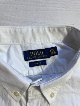 POLO RALPH LAUREN ELEGANCKA BIAŁA KOSZULA MĘSKA SLIM FIT LOGO