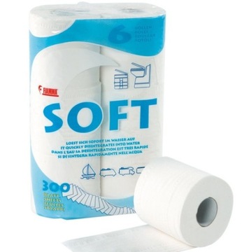 Papier toaletowy Soft rozpuszczalny 6 sztuk Fiamma