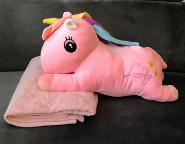 Одеяло-талисман 2 в 1 Подушка Единорог Розовый