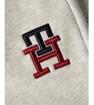 Spodnie TOMMY HILFIGER damskie szare sportowe dresowe treningowe logo r L