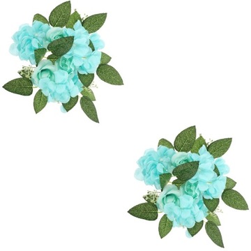 2 шт., кольцо для свечи, искусственная роза, гортензия, свеча