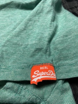 Superdry Super DRY ORYGINALNY zielony bawełniany T SHIRT koszulka rozmiar M