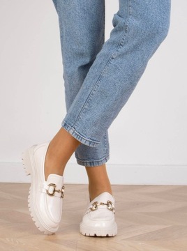 7642 МОКАСИНЫ КРЕМОВЫЕ С ЦЕПОЧКОЙ 41