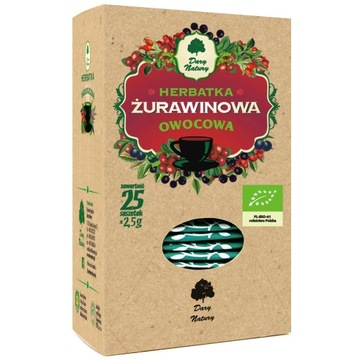 HERBATKA ŻURAWINOWA BIO(25x2,5g)62,5g-DARY NATURY