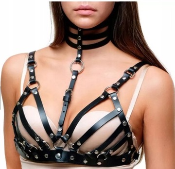 SEXY CZARNA SKÓRZANA UPRZĄŻ NA UDA BDSM HARNESS