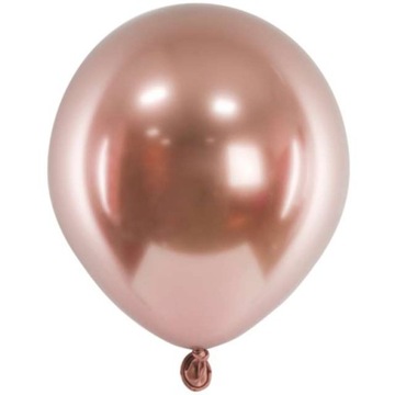 BALONY glossy METALICZNE różowe złoto CHROM 50 szt