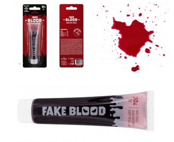 Sztuczna KREW czerwona w płynie realistyczna makijaż Halloween 30 ml tubka