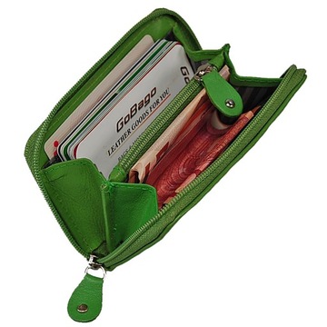 BOCCX Mini Portfel Damski 70009 z RFID zielony