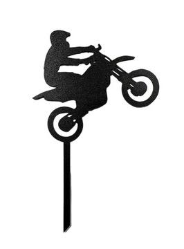 Topper dekoracja na tort MOTOCYKLISTA motor czarny