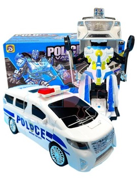 auto ROBOT policja samochód zmienia się w ROBOTA transformujacy LED