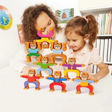 ИГРА НАВЫКОВ МОНТЕССОРИ ТИГРЫ БЛОКИ БАШНЯ