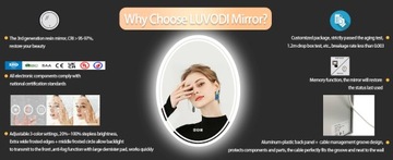 LUSTRO ŚCIENNE LED PODŚWIETLANE OWALNE 50x70cm