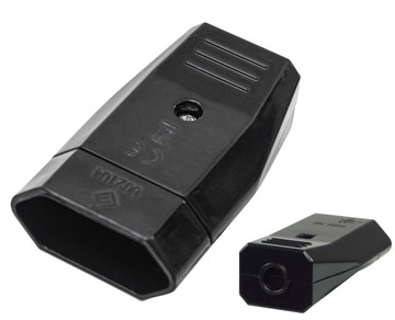 GNIAZDO PŁASKIE 230V SKRĘCANE ELEGANCE CZARNE IP20