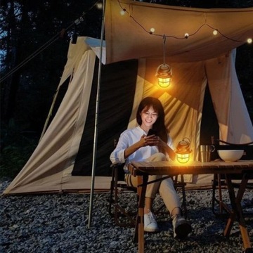 Ретро-лампа для кемпинга, 5 Вт, водонепроницаемая, IPX4, перезаряжаемая, заряжается через USB C