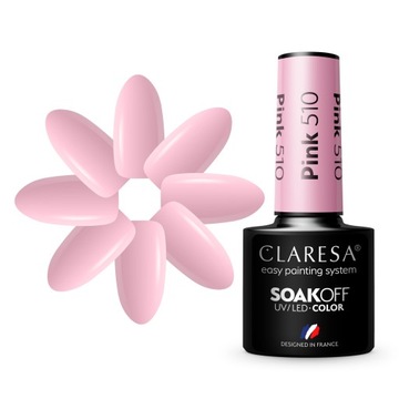 CLARESA RÓŻOWY LAKIER HYBRYDOWY PINK 510 5ml