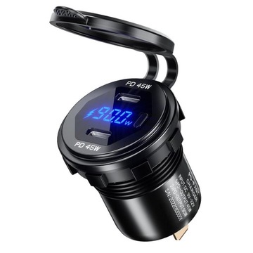 Motocyklowe gniazdo 2 x Typ-C PD 90 W MUS L4C