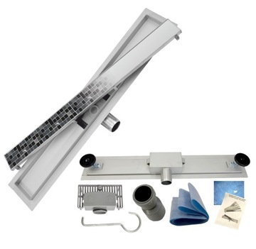 ODPŁYW LINIOWY 90 CM STAL NIERDZEWNA 2w1 NISKI